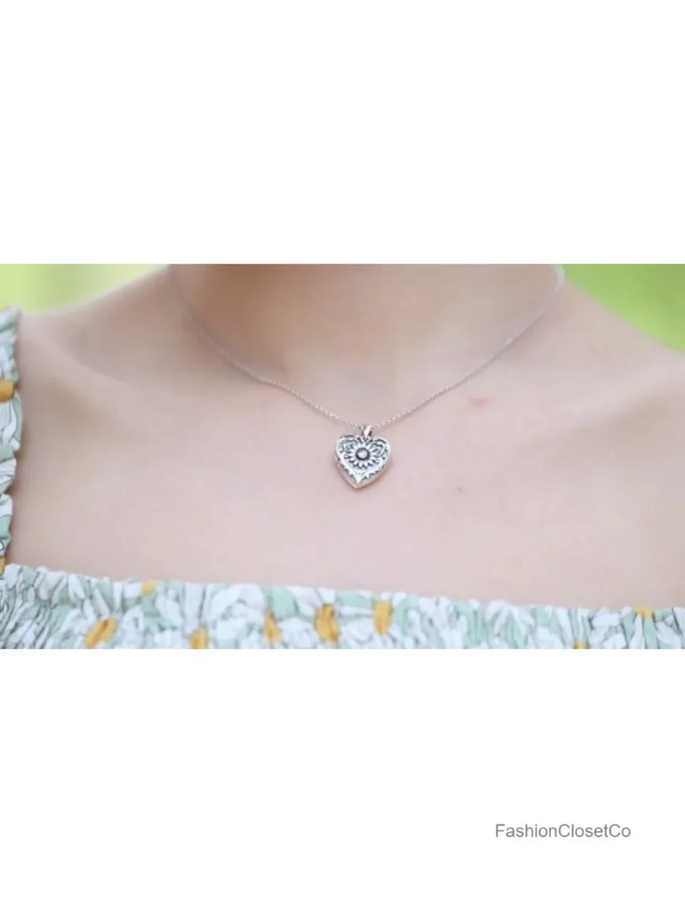 Personalized Photo Locket Necklace S925 Sterling Silver 18in Chain